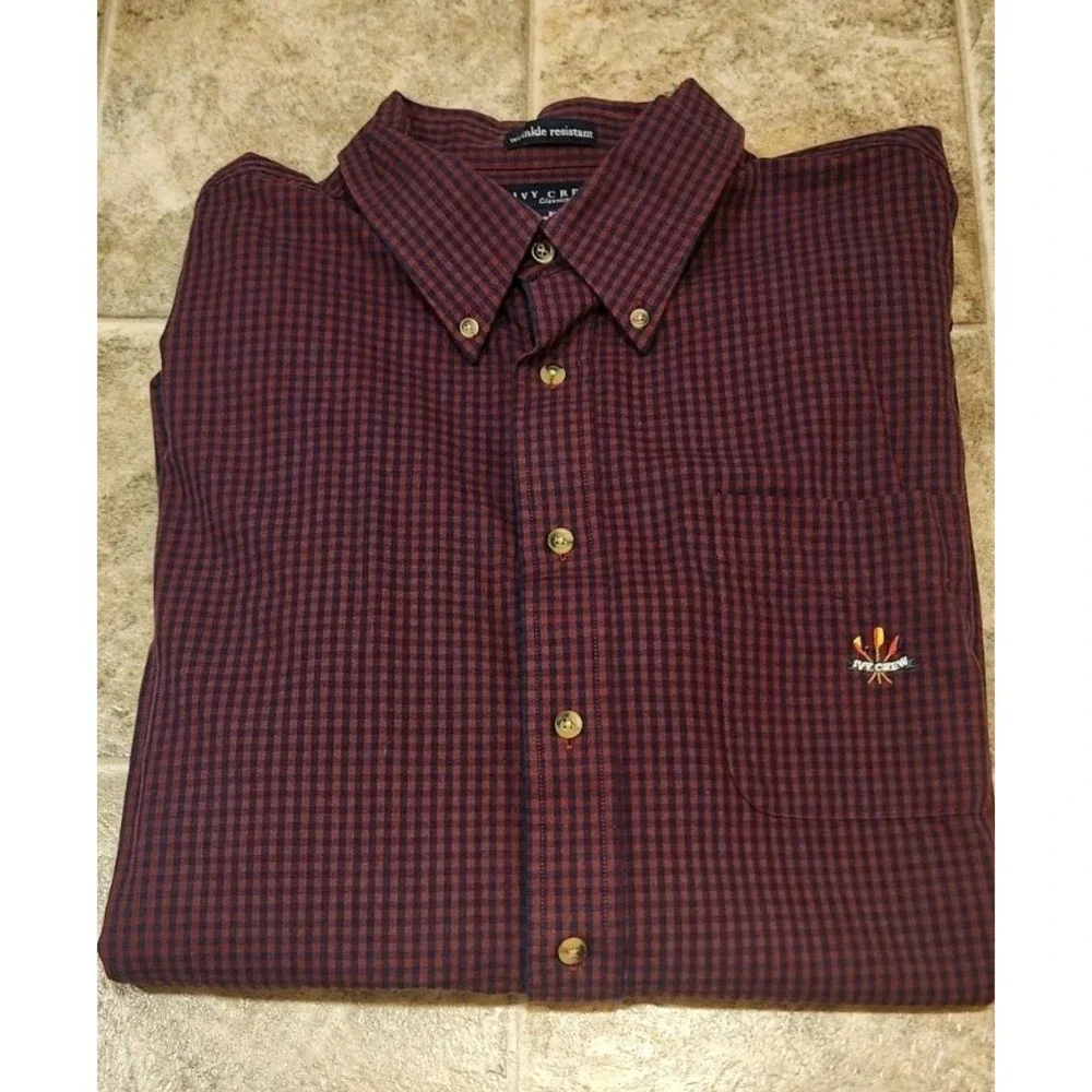 Ivy Crew 2XT Long Sleeve Plaid Button Up Wrinkle Resistant‎ Preowned, EUC